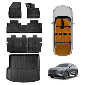 Floor Mats Boot Liner Set For Omoda Omoda 9 2025-onwards All Weather Heavy Duty Trunk Cargo Kick Back Seat Protector Cover