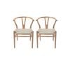 Sk Designer Living | Pack Of 2 | Replica Hans Wegner Wishbone Chair - Natural