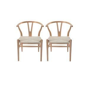 Sk Designer Living | Pack Of 2 | Replica Hans Wegner Wishbone Chair - Natural