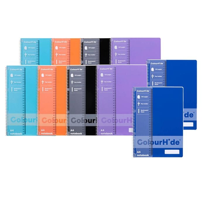 10x Colourhide Pp Writing Notebook A4 W/ruler School Stationery 120-pages Assort