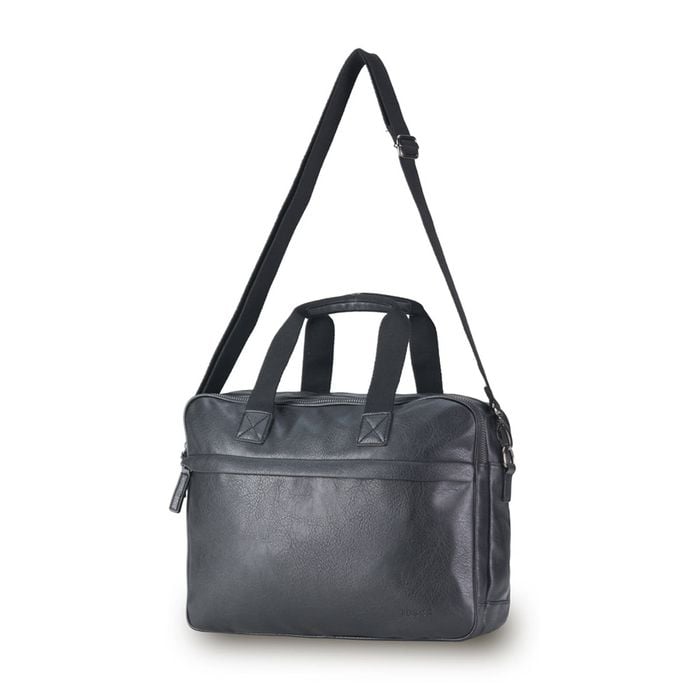 Tosca Vegan Leather Briefcase Adjustable Strap - Black