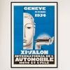 Galrie Vintage 1934 Switzerland XI International Motor Show Geneva Advertising Poster, Black Frame, A3 30 x 42cm (12 x 16inch)