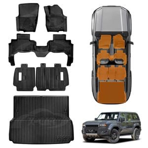 Floor Mats Boot Liner Set for Toyota Prado 250 Series 5-Seater 2024-Onwards Cargo Kick Back Seat