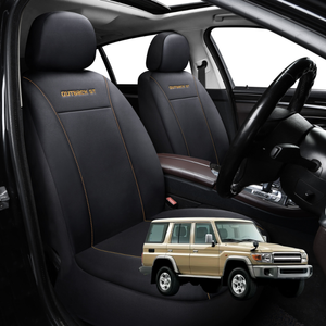 Car Seat Cover for Toyota LandCruiser 70 Double Cab 2014 - Current  - Black-Front Only