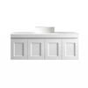 Attica Hamptons Shaker 1200mm Satin White Vanity With Pure White Stone Top 