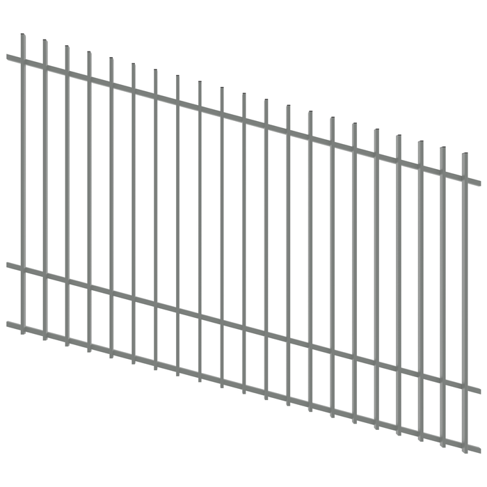 ProtectorAl 1201-2400W x 1500H Palladium Silver Radiator Pool Fence Panel Raked Up to 15º