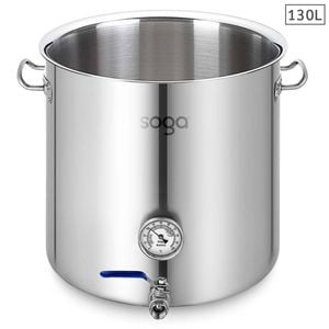 SOGA 130L Stainless Steel No Lid Brewery Pot With Beer Valve (55*55cm)