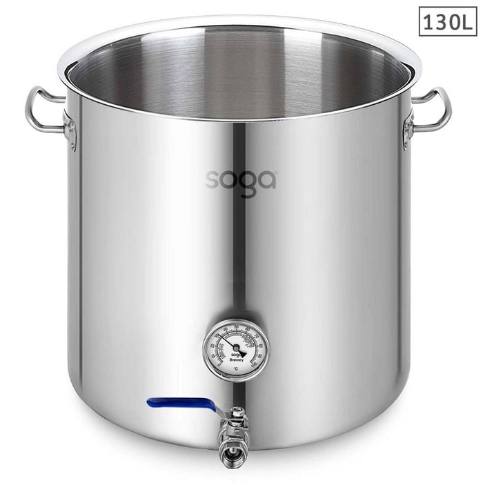 SOGA 130L Stainless Steel No Lid Brewery Pot With Beer Valve (55*55cm)