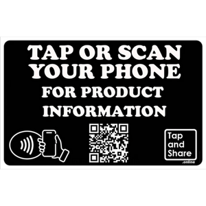 Tap and Share Black Smart NFC Product Information Counter Card