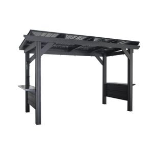 Backyard Discovery Rockport 3.7m X 1.8m Galvanised Steel Hardtop Barbeque Gazebo with Bar Tops and PowerPort