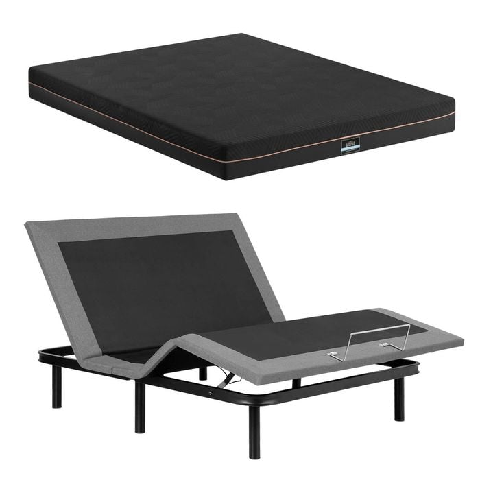 Artiss Double Adjustable Bed Frame With Giselle Cooling Gel-infused Mattress