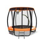 Kahuna Trampoline 8 Ft With Basketball Set And Roof Cover - Orange