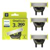 3pc Philips QP430/50 OneBlade 360 Face Shaver Accessory Replacement Blade Pack