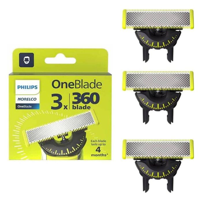 3pc Philips QP430/50 OneBlade 360 Face Shaver Accessory Replacement Blade Pack