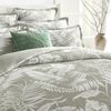 Renee Taylor Palm Tree Jacquard Queen Quilt Cover w/ Pillowcases Sage Green