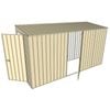 Build-A-Shed 1.2 x 3.7 x 2.0m Tunnel Shed Tunnel Hinged Door with 1 Hinged Side Door - Cream