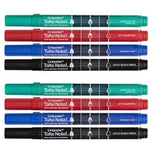 8x Crayola Take Note! White Board Markers Fine Line Kids/children Art/craft 1y+