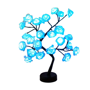 Lifebay Festive Glow: Christmas Rose Tree Night Light with Dual Power Options