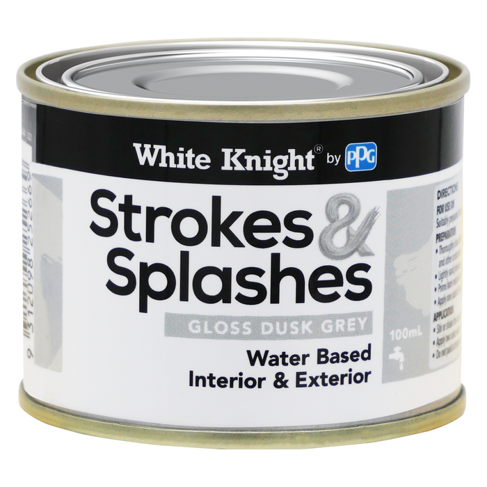 White Knight 100ml Dusk Grey Strokes And Splashes Paint
