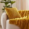 Dreamaker Chunky Embossed Fleece Cushion Mustard Gold - 50 x 50cm