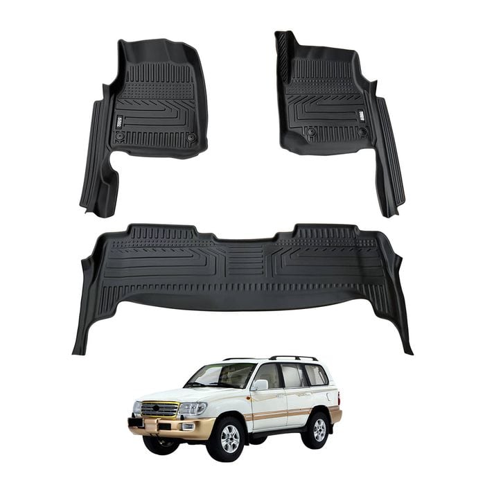 AUSGO Car Floor Mats for Toyota Land Cruiser Landcruiser 100 105 Series LC100 LC105 1998-2007 All-Weather Floor Liners