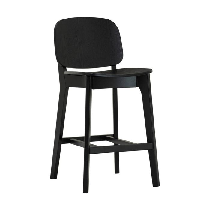 Modern Furniture Cora Bentwood Counter Stool Black 44.5x53x89.5cm
