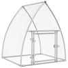 vidaXL Chicken Cage Hen House Poultry Coop Enclosure Silver Galvanised Steel