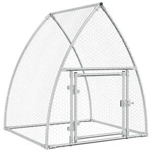 vidaXL Chicken Cage Hen House Poultry Coop Enclosure Silver Galvanised Steel
