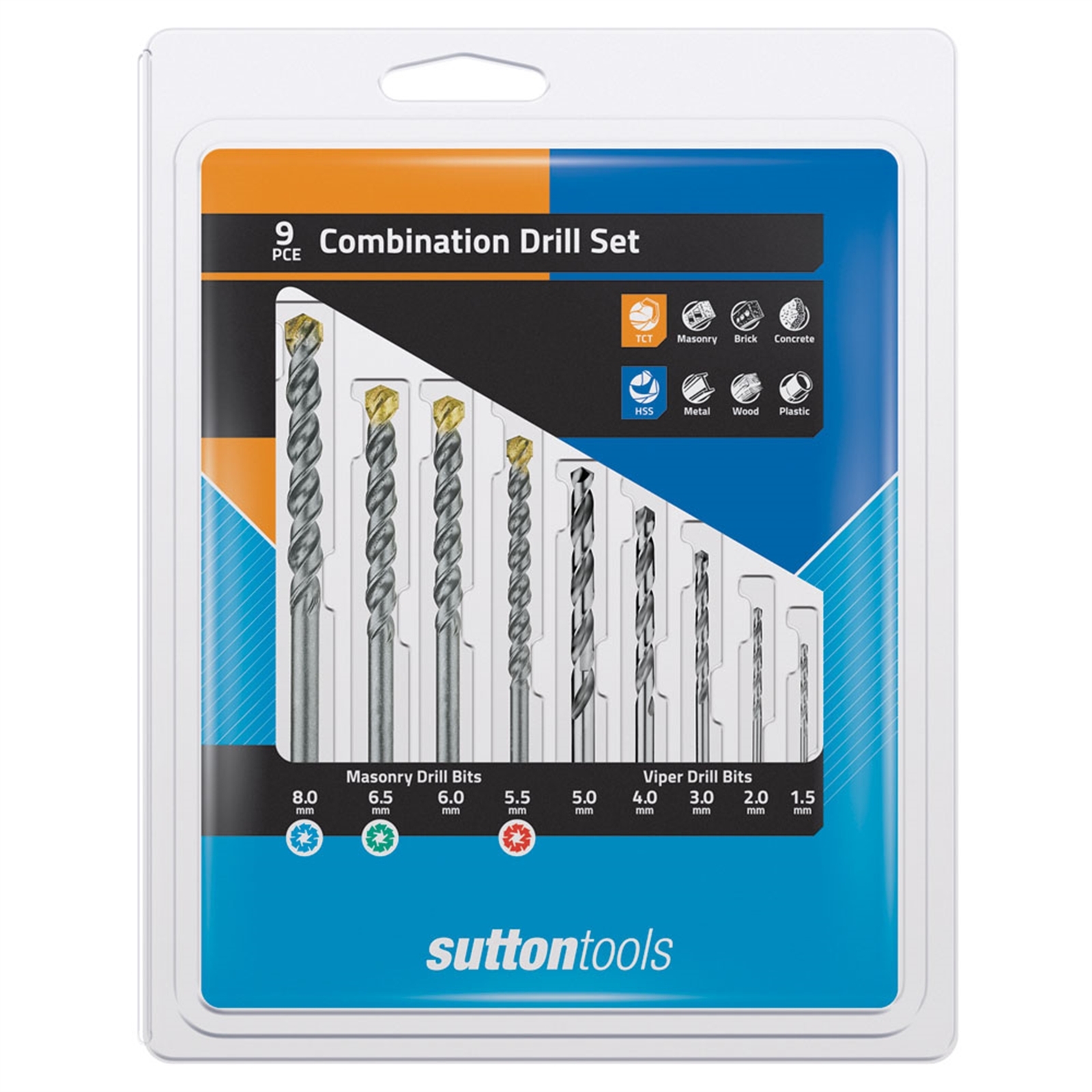 Sutton Tools 9 Pce Combination Drill Bit Set Bunnings Australia