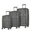 Rock Aspen 3 Piece Hardsided Suitcase Set - Charcoal