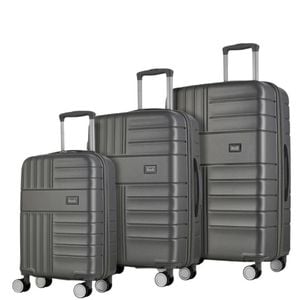 Rock Aspen 3 Piece Hardsided Suitcase Set - Charcoal
