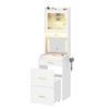 Advwin 3-in-1 Tall LED Vanity Desk with Flip Top Mirror & Charging Station, White
