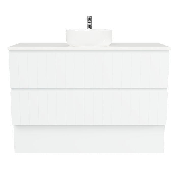 New England Joinery 1200mm Splendor Centre Basin SilkSurface Top Floor Standing Vanity