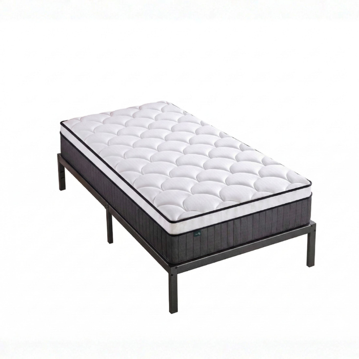Zinus King Single Package Set - Bed Frame & Support iCoil Pocket Spring Eurotop Mattress Set