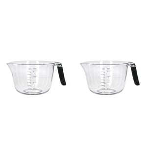 2PK KitchenAid Plastic Batter Bowl/Measuring Jug 2L - Clear
