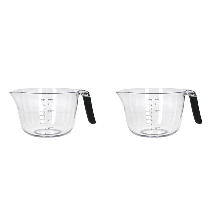 2PK KitchenAid Plastic Batter Bowl/Measuring Jug 2L - Clear