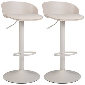 Costway Set of 2 Adjustable Swivel Bar Stools Modern Counter Height Bar Chairs w/Back & Footrest-Beige