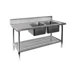 DSB6-1500R/A Double Right Sink Bench with Pot Undershelf