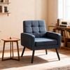 Homfurn Mid Century Modern Accent Chair, Upholstered Armchair With Tufted Backrest, Soft Linen Fabric Single Sofa Chair