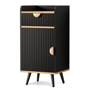 Alfordson Storage Cabinet Bathroom Buffet Sideboard Bedside Table Black