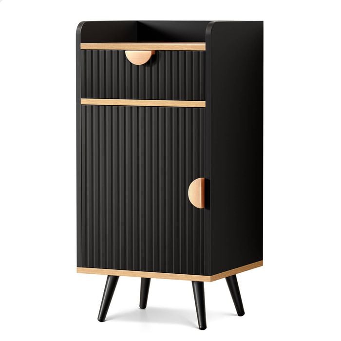 Alfordson Storage Cabinet Bathroom Buffet Sideboard Bedside Table Black