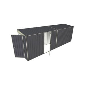 Build-A-Shed 1.2 x 6.0 x 2.0m Tunnel Shed Tunnel Hinged Door with 1 Hinged Side Door - Grey