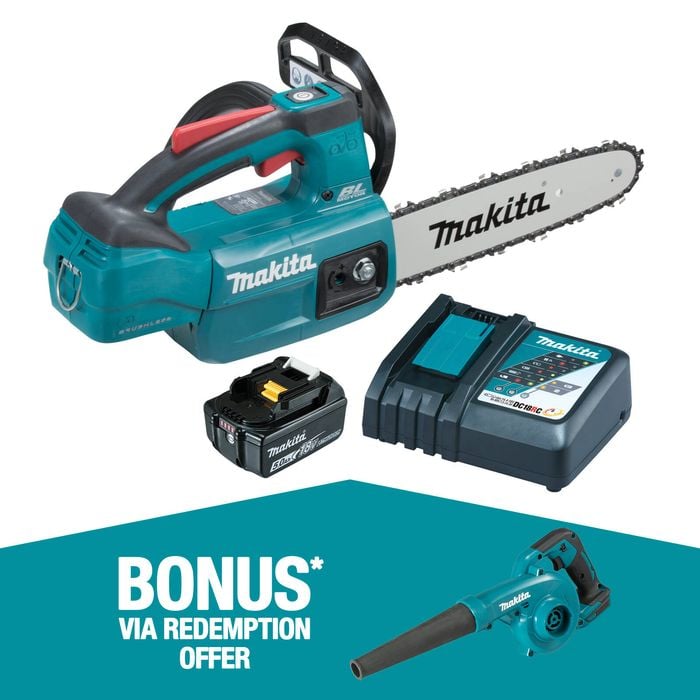 Makita 18V 250mm Brushless Top Handle Chainsaw Kit