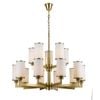 Telbix Ahern Modern Pendant Hanging Lamp Light Solid Brass Glass Brass Opal Brushed