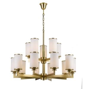 Telbix Ahern Modern Pendant Hanging Lamp Light Solid Brass Glass Brass Opal Brushed