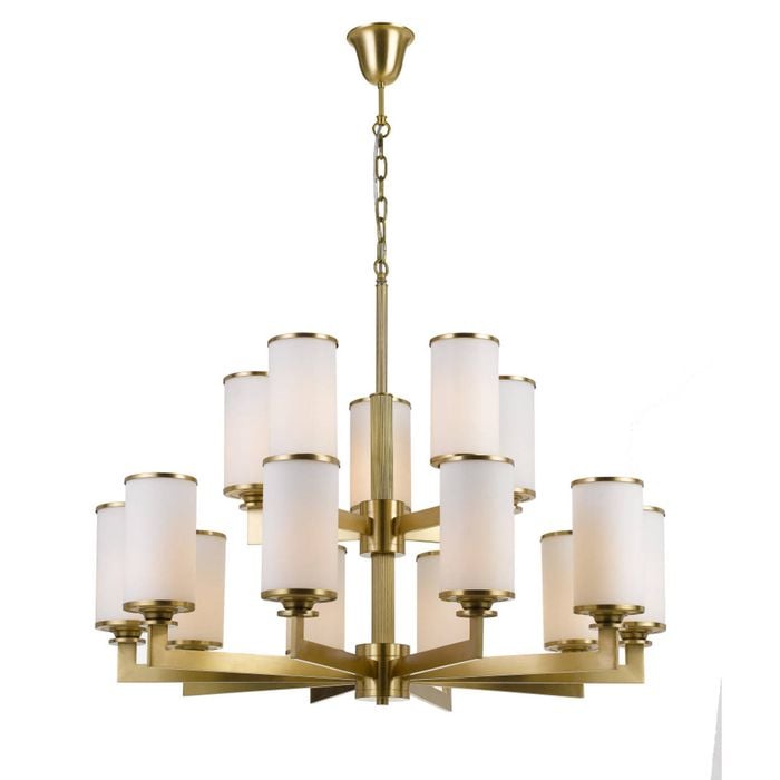 Telbix Ahern Modern Pendant Hanging Lamp Light Solid Brass Glass Brass Opal Brushed
