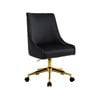 Hamilton office chair in velvet and gold legs - Black
