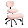 ALFORDSON Cross Legged Kneeling Office Chair Boucle Pink