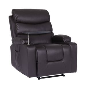 La Bella Brown 8-Point Electric Massage Recliner Chair - PU Leather Lounge Sofa Armchair HARLOW