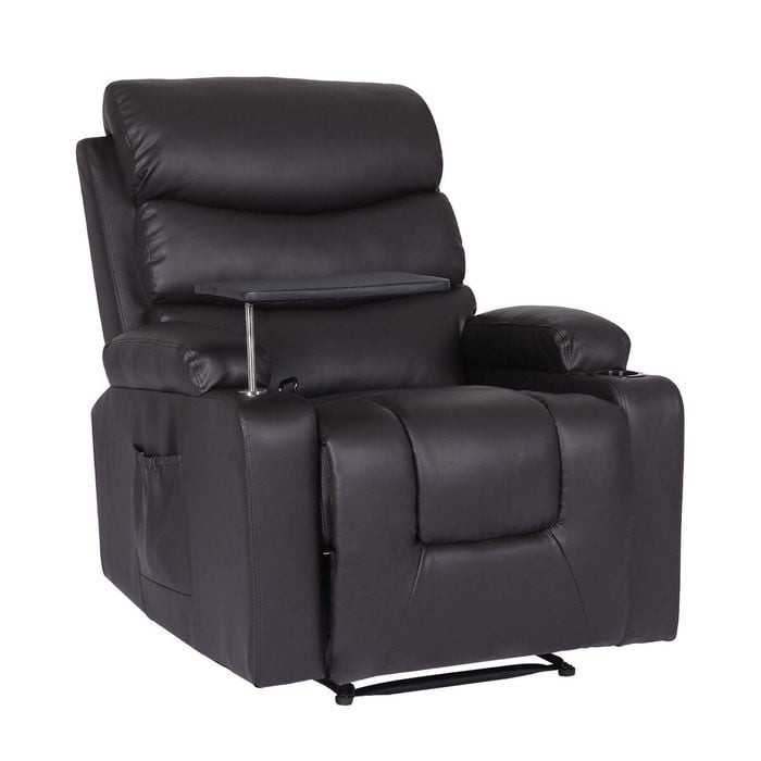 La Bella Brown 8-Point Electric Massage Recliner Chair - PU Leather Lounge Sofa Armchair HARLOW